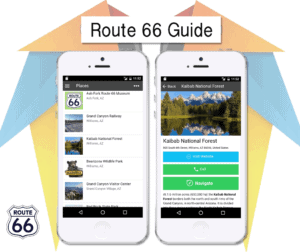 iPhnoe Abbildung mit der App "Route 66 Guide".