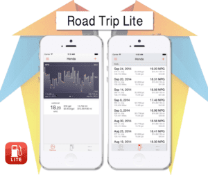 Apps für den Urlaub: iPhone Abbildungen mit der Road Trip Lite App.