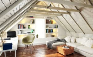 Unterm Dach entsteht neuer Wohnraum.
