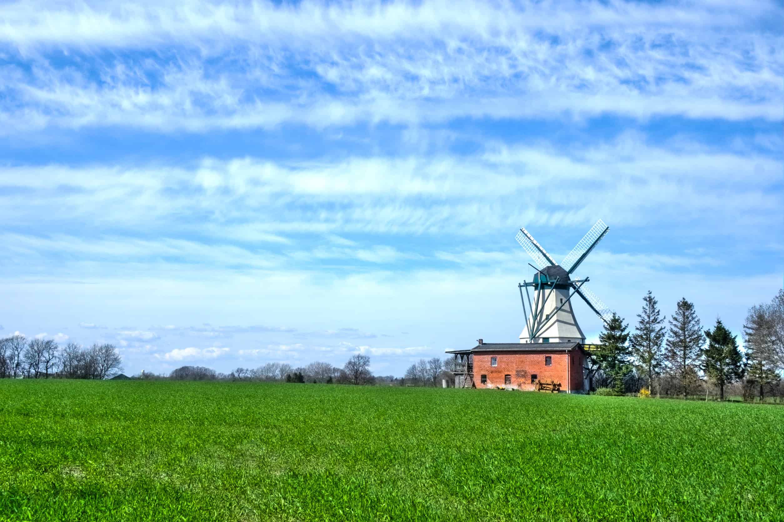 Windmühle im Landschaftsmuseum Unewatt.