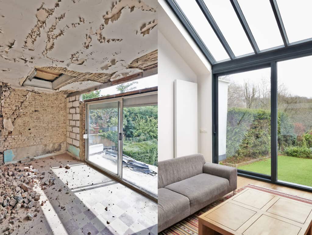Moderne Fenstersysteme, die viel Licht in Innenräume lassen.