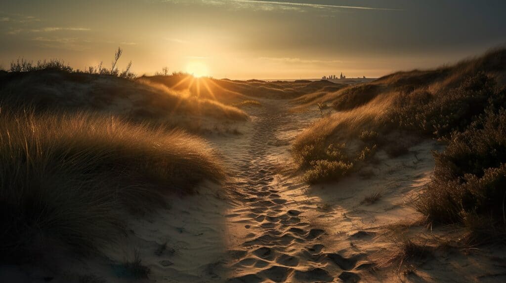 Sonnenuntergang am Strand von Dänemark (Dänemark-Urlaub)