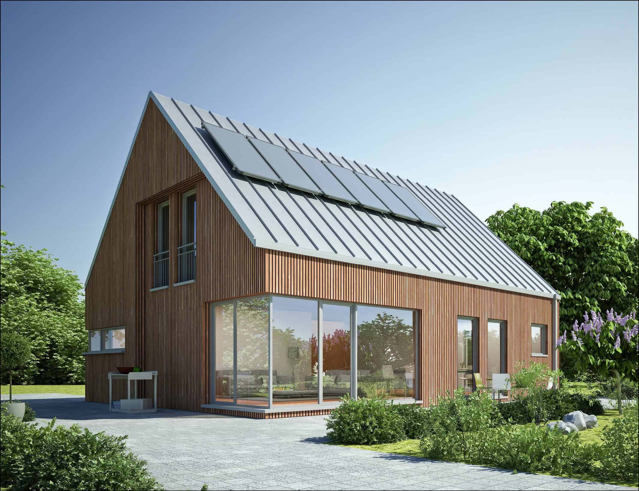 Ein Haus mit viel Fensterflächen ermöglicht es, nachhaltig zu bauen, indem es natürliche Lichtquellen optimal nutzt und Energieeffizienz fördert.