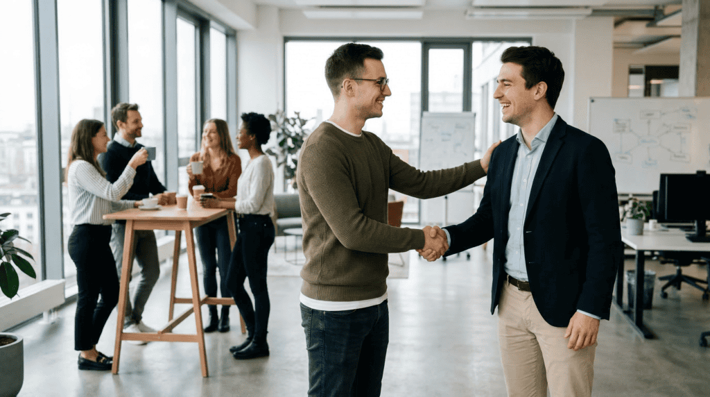 2 Männer die sich verabschieden