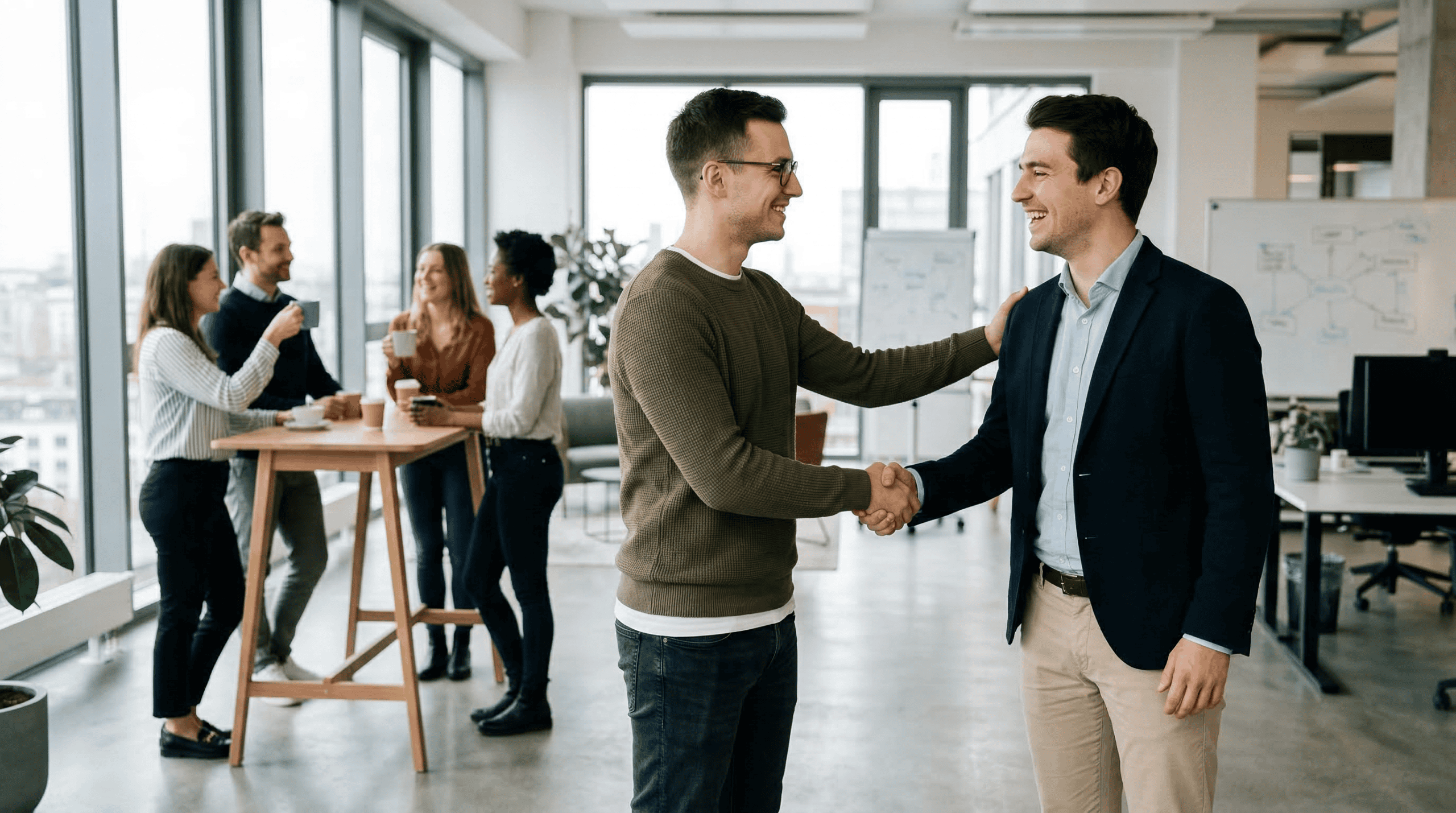 2 Männer die sich verabschieden